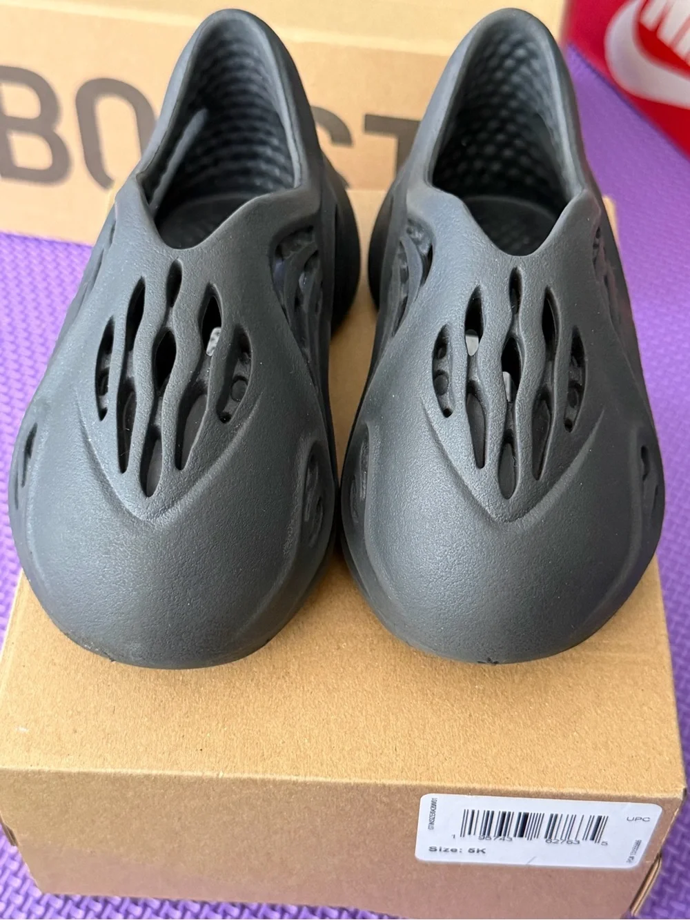 adidas Kids Black Foam Slip-On Sandals